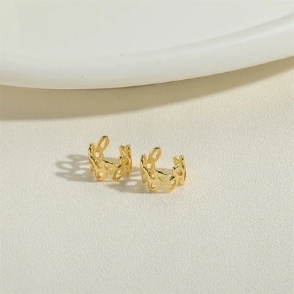1 Pair Minimalist Geometric Plating Copper 14k Gold Plated Ear Cuffs