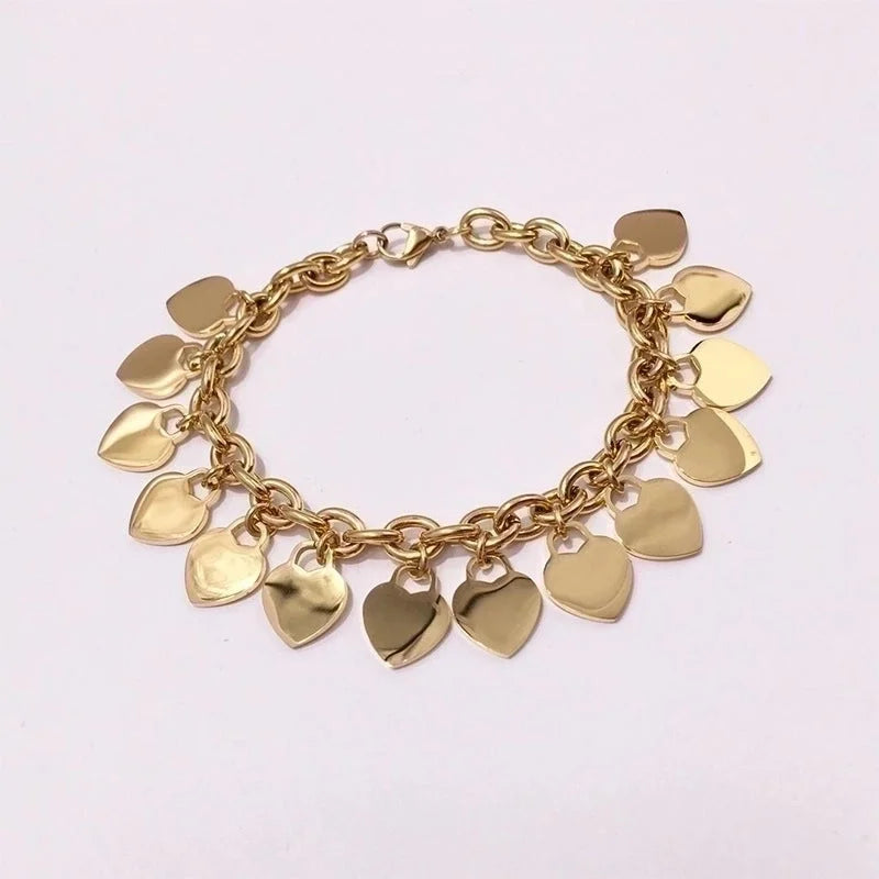 Copper Basic Classic Style Plating Heart Shape Bracelets