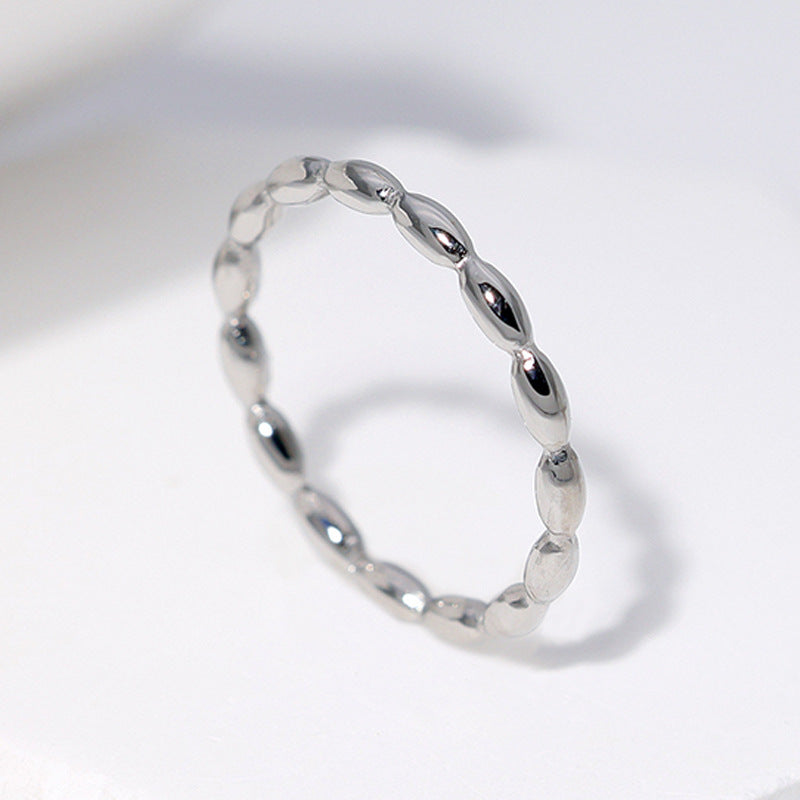 Cute Ellipse Geometric Stainless Steel Electroplating Rings