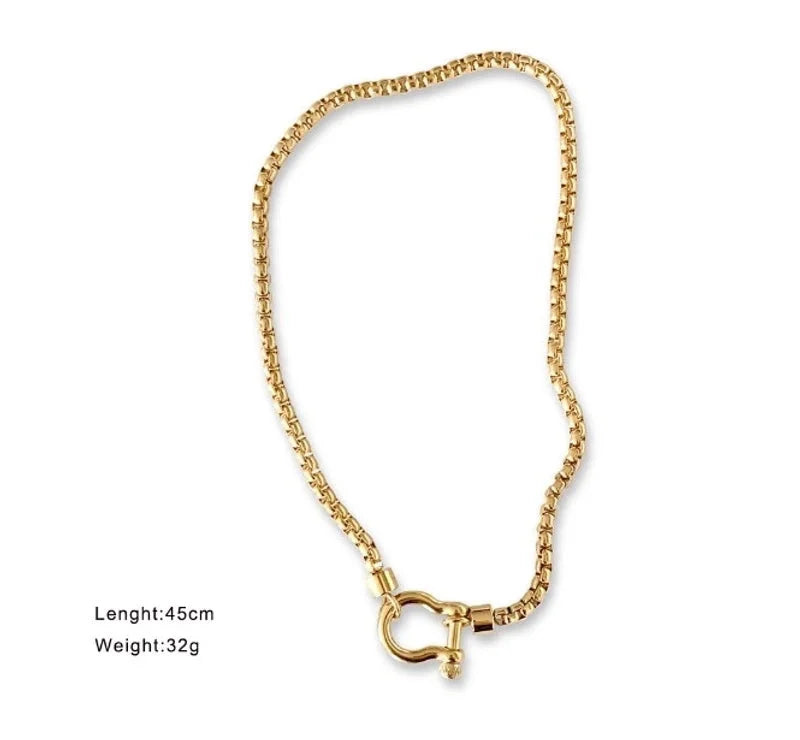 Minimalist Geometric Solid Color Titanium Steel Pendant Necklace