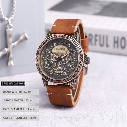 Casual Skull Buckle Quartz Men's Watches