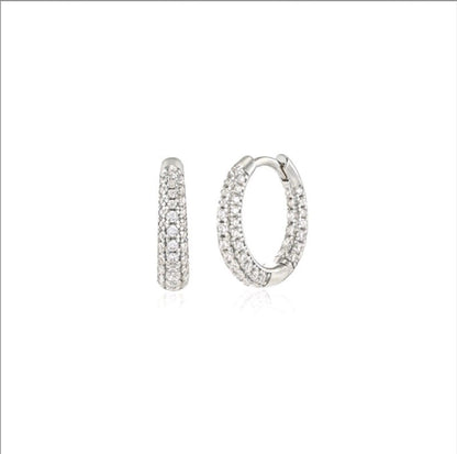 1 Pair IG Style Minimalist Geometric Inlay Copper Zircon Gold Plated Earrings