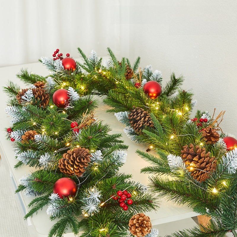 Christmas Decorative Dense Flocked Snowflake Vine Hotel Mall Window Display Doorway Stair Handrail Arrangement