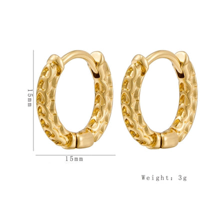 1 Pair Casual Minimalist Irregular Circle Round Irregular Copper Copper 18K Gold Plated Earrings