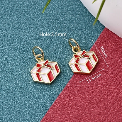 1 Pc/Package 11.5x10mm 15x15mm 19x17mm Hole 2~2.9mm Hole 3~3.9mm Copper Zircon 18K Gold Plated White Gold Plated Christmas Hat Christmas Socks Bell Polished Pendant Jewelry Accessories