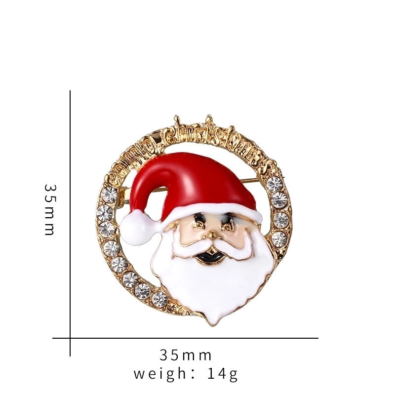 Cartoon Style Pin Christmas Tree Alloy Enamel Rhinestones Unisex Brooches