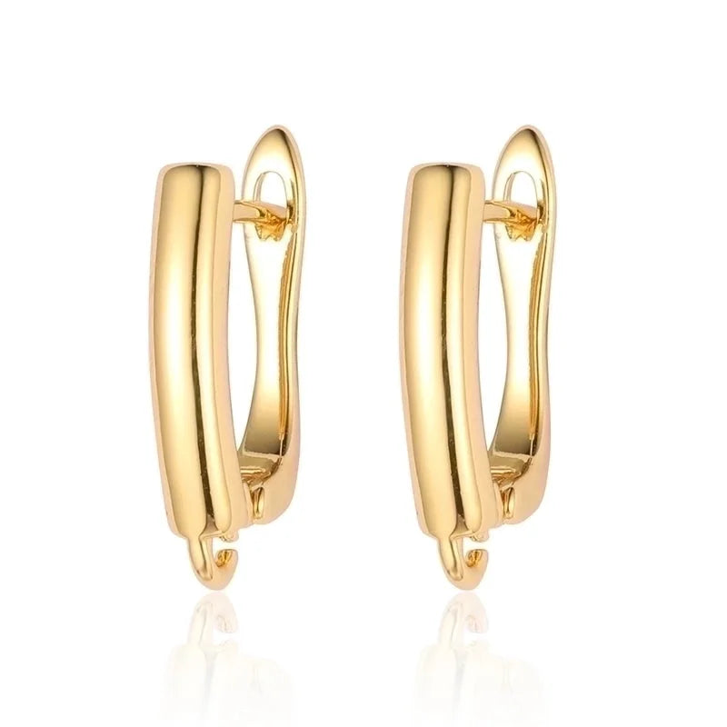 1 Pair Minimalist Solid Color Inlay Copper Zircon Earrings