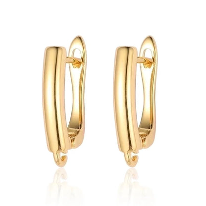 1 Pair Minimalist Solid Color Inlay Copper Zircon Earrings