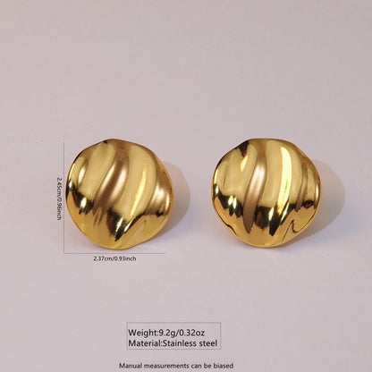 1 Pair Minimalist Triangle Plating 304 Stainless Steel Imitation Gold Stainless Steel Earrings