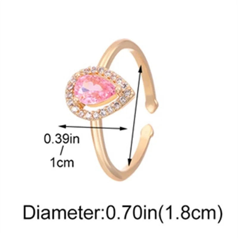 Copper Gold Plated Silver Plated Inlay Geometric Cross Zircon Open Rings