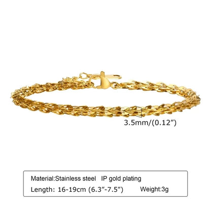 Casual Minimalist Solid Color 304 Stainless Steel 18K Gold Plated Bracelets In Bulk