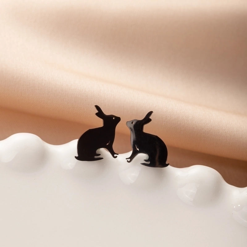 1 Pair Cute Minimalist Dog Cat Flower Polishing Hollow Out 304 Stainless Steel 18K Gold Plated Ear Studs