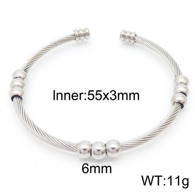 Minimalist Streetwear Solid Color Stainless Steel 18K Gold Plated Bangle In Bulk