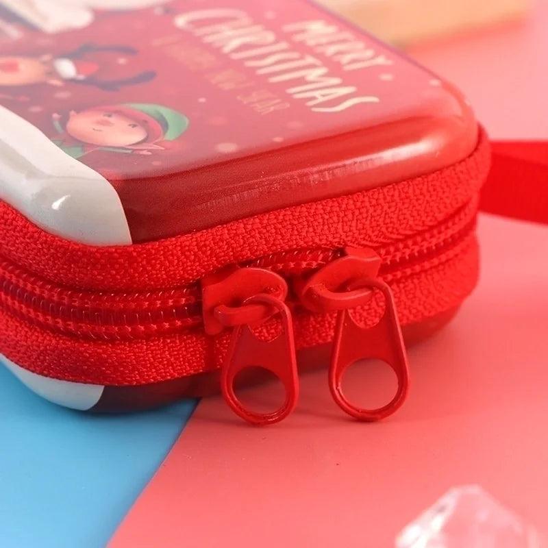 Unisex Santa Claus Tinplate Zipper Coin Purses
