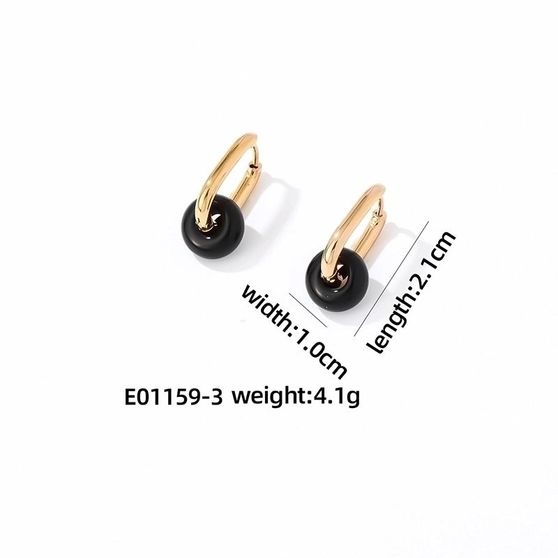 1 Pair Minimalist Oval Plating 304 Stainless Steel Gold Plated Earrings