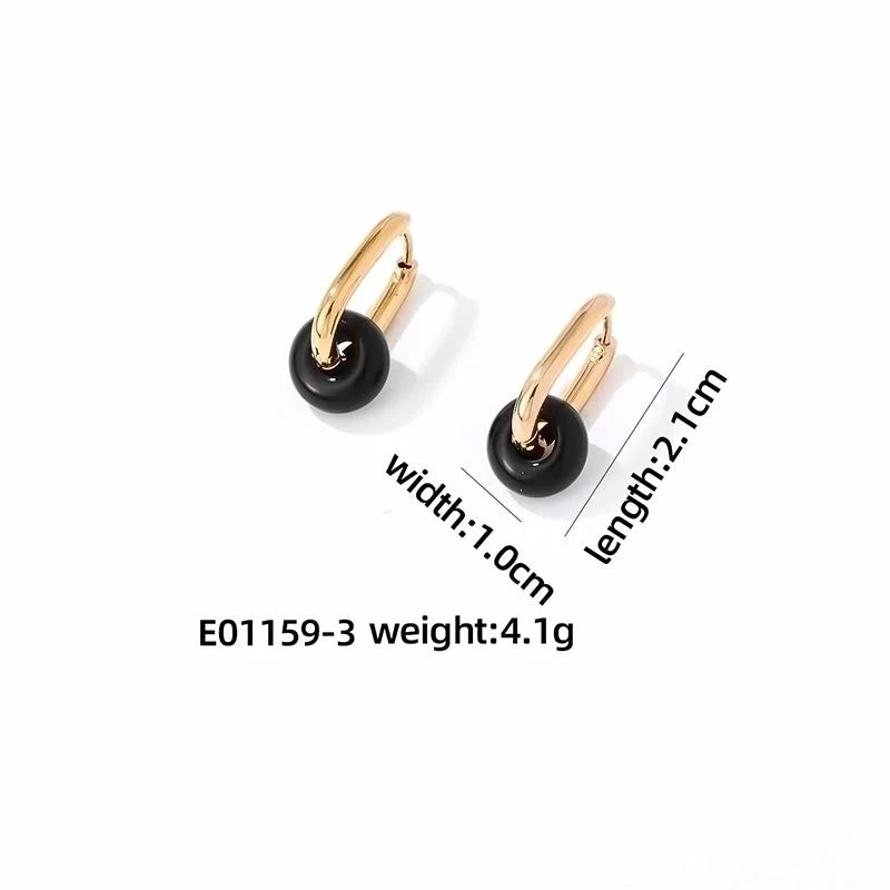 1 Pair Minimalist Oval Plating 304 Stainless Steel Gold Plated Earrings