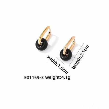1 Pair Minimalist Oval Plating 304 Stainless Steel Gold Plated Earrings