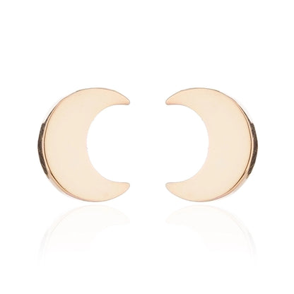 Minimalist Triangle Moon Coconut Tree Stainless Steel Asymmetrical Plating Ear Studs 1 Pair