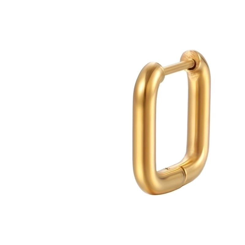 1 Piece Fashion Square Plating 201 Stainless Steel 18K Gold Plated Earrings