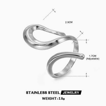 304 Stainless Steel 18K Gold Plated Hip-Hop Retro Plating Irregular Open Rings