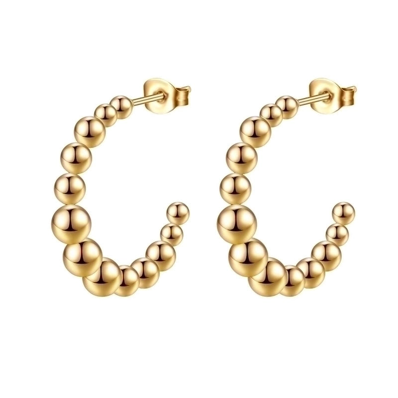 1 Pair Fashion Solid Color Plating 201 Stainless Steel 18K Gold Plated Earrings