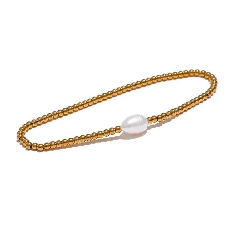 Vacation Beach Sweet Solid Color 304 Stainless Steel 18K Gold Plated Bracelets In Bulk