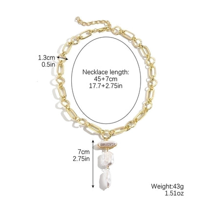 Minimalist Classic Style Solid Color Imitation Pearl Alloy Necklace