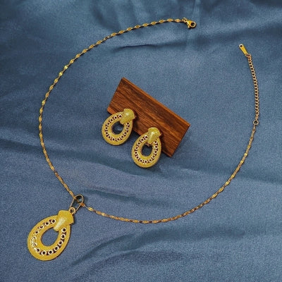 Elegant Classical Geometric 304 Stainless Steel Plating Jewelry Set