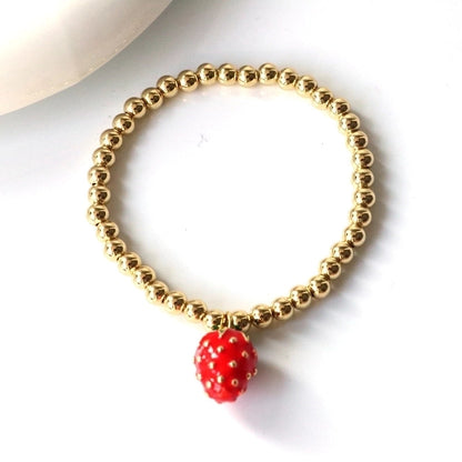 Cute Sweet Cherry Strawberry Copper Beaded Bracelets