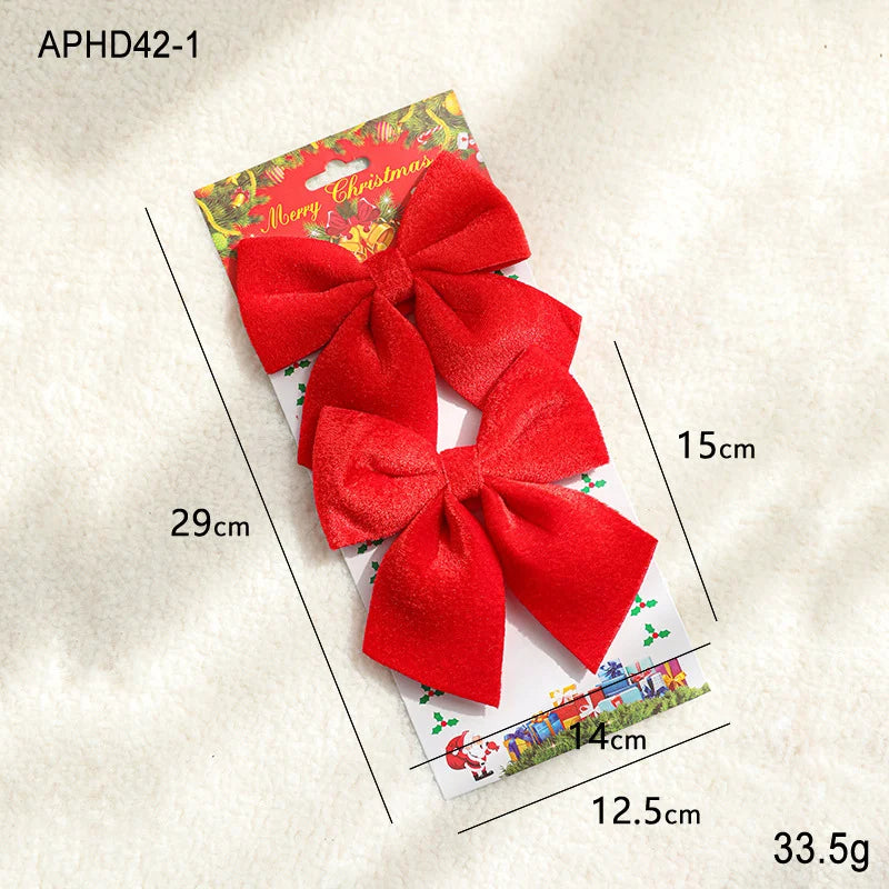 Christmas Bow Red Christmas Pendant Velvet Wedding Decoration Christmas Tree Ornament