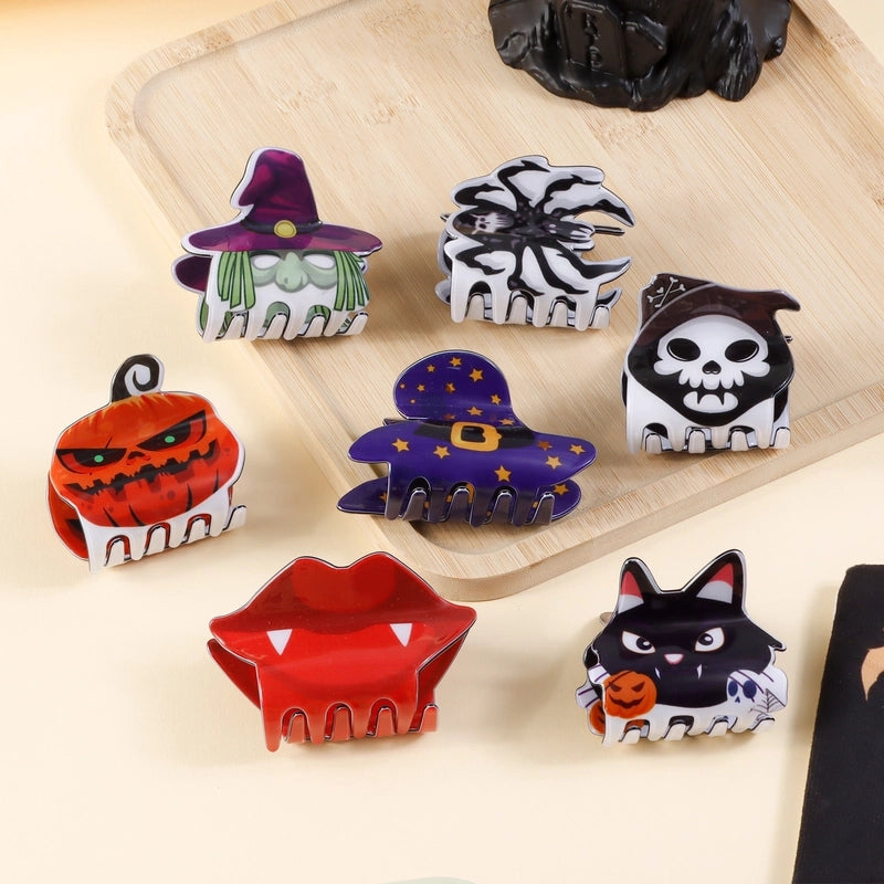 Halloween Hip-Hop Funny Women's Cat Spider Skull PVC Hair Claws