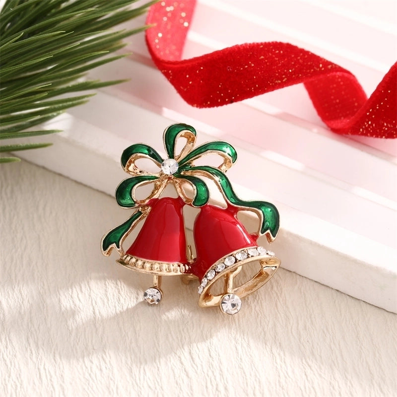 Cute Christmas Pin Bell Alloy Enamel Women's Brooches