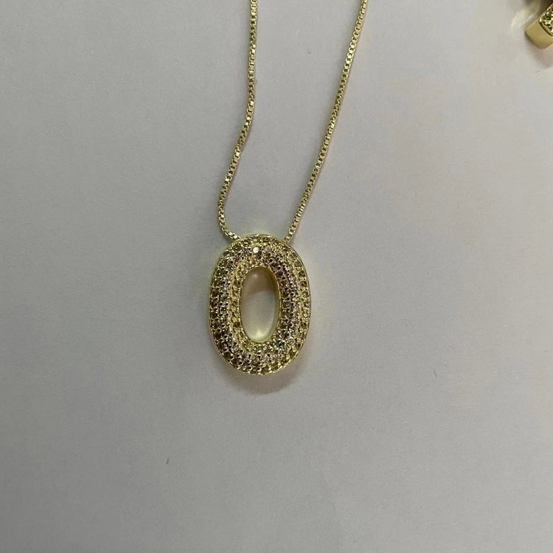 Elegant Luxurious Classic Style Letter Copper 14k Gold Plated Zircon Pendant Necklace In Bulk