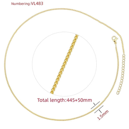 Hip-Hop Minimalist Solid Color Copper 18K Gold Plated Necklace