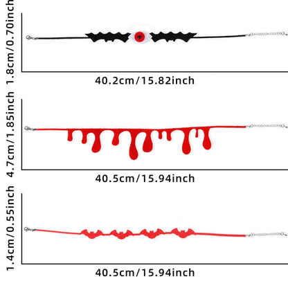 Halloween Minimalist Bat Skull Felt Cloth Holiday Daily Party Necklace
