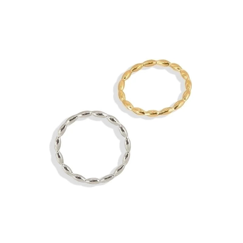 Minimalist Solid Color Titanium Steel 18K Gold Plated Plating Rings