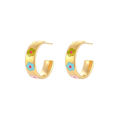 Geometric Stainless Steel 18K Gold Plated Earrings