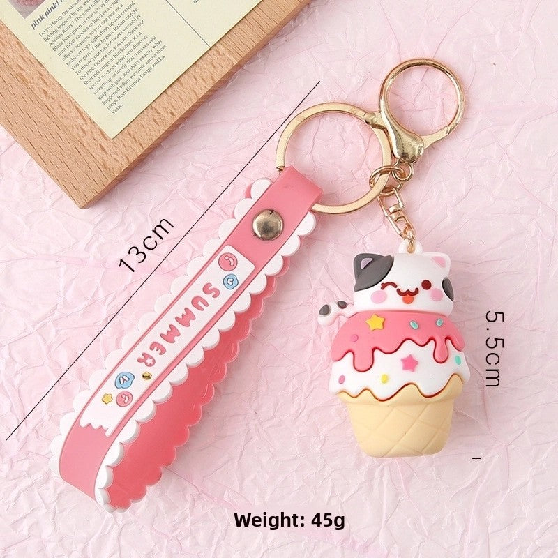 Cute Cartoon Plastic Unisex Bag Pendant Keychain
