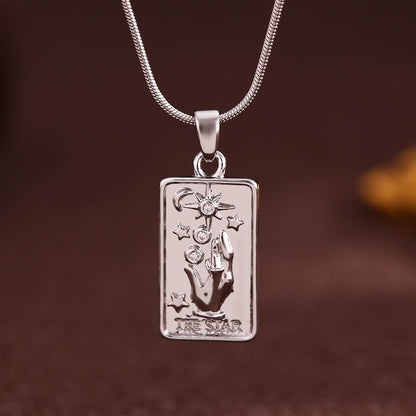 Vintage Style Minimalist Sun Moon Titanium Steel Copper Plating Pendant Necklace