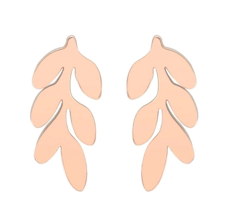 1 Pair Fashion Leaves 304 Stainless Steel 18K Gold Plated Ear Studs