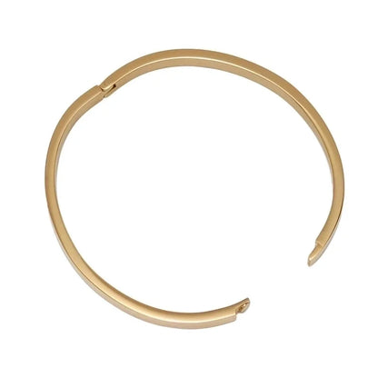 Minimalist Solid Color Stainless Steel Gold Plated Bangle In Bulk