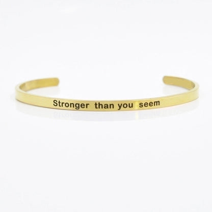 Minimalist Letter Stainless Steel Bangle