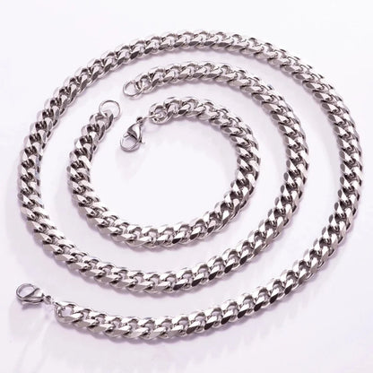 Classic Style Solid Color 304 Stainless Steel 18K Gold Plated Jewelry Set