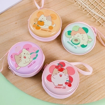 3 Pieces Women'S Cartoon Tinplate Zipper Coin Purses