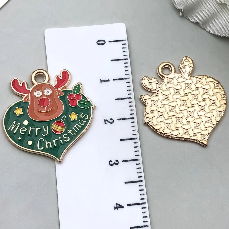 1 Piece 20 PCS/Package 16x23mm 17x22mm Alloy Christmas Tree Santa Claus Gingerbread Pendant Jewelry Accessories