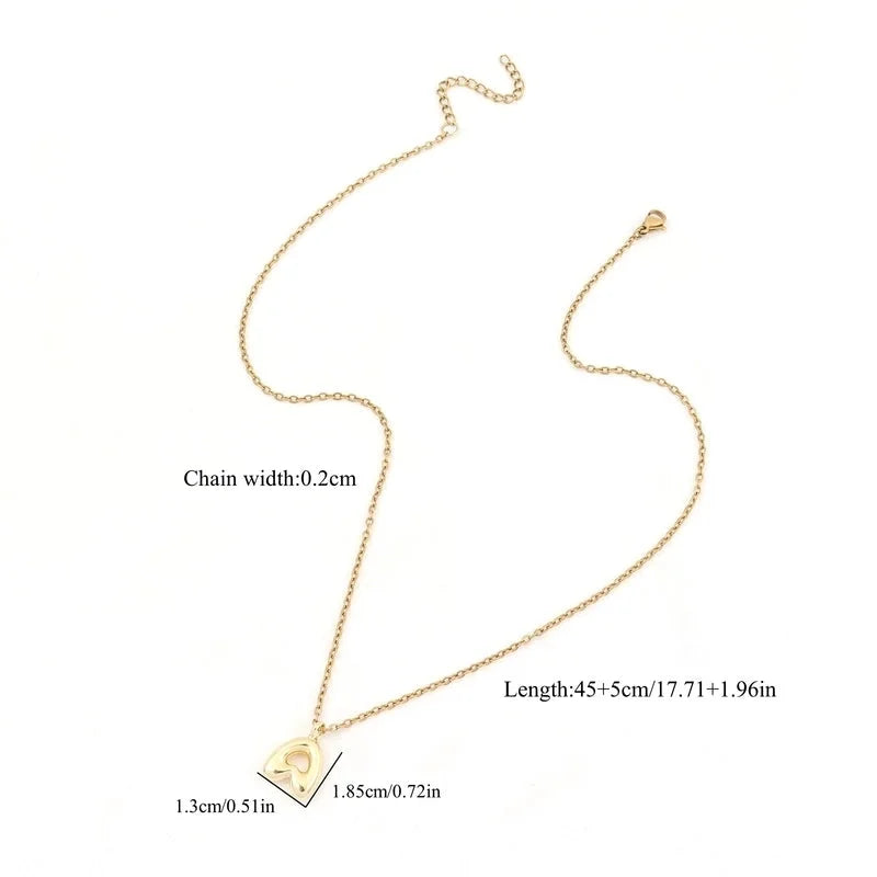 201 Stainless Steel Copper Letter Pendant Necklace