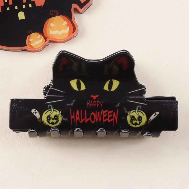 Halloween Funny Women's Pumpkin Cat Skull PVC Hair Claws