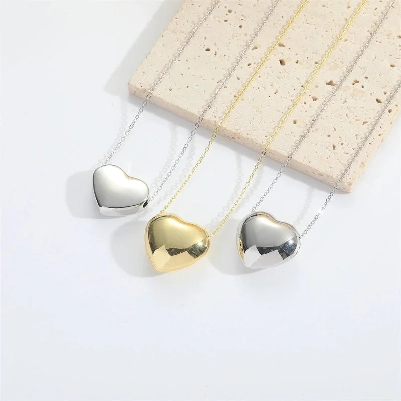 Copper 14K Gold Plated Heart Shape Pendant Necklace