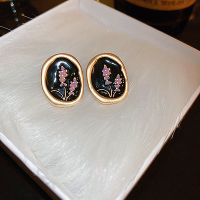 2 Pieces Mid-century Modern Round Geometric Copper Electroplating Earrings
