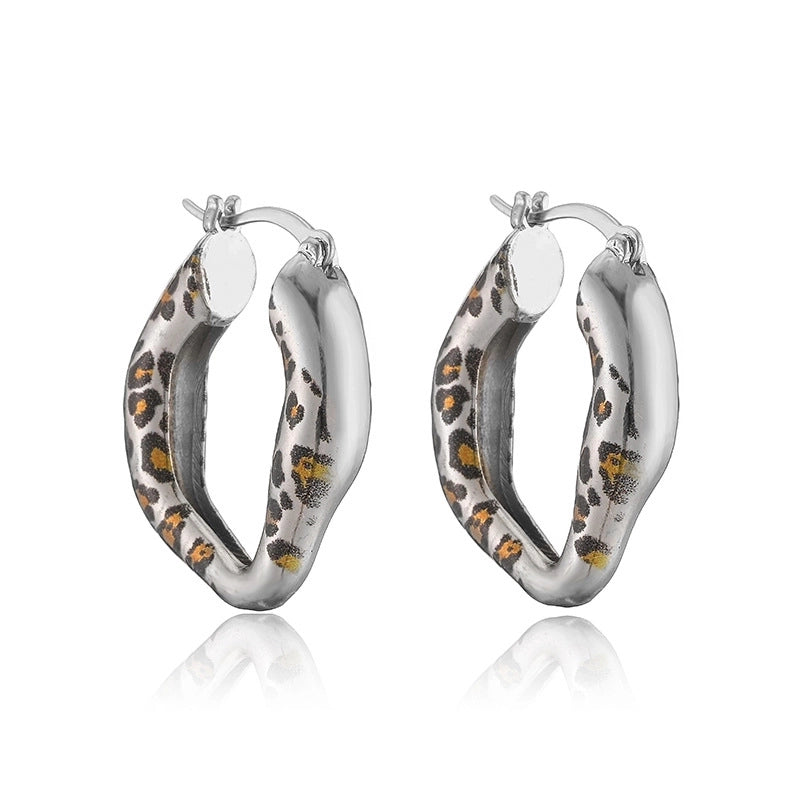 Streetwear Leopard 304 Stainless Steel Copper Plating Earrings Necklace Snake Chain